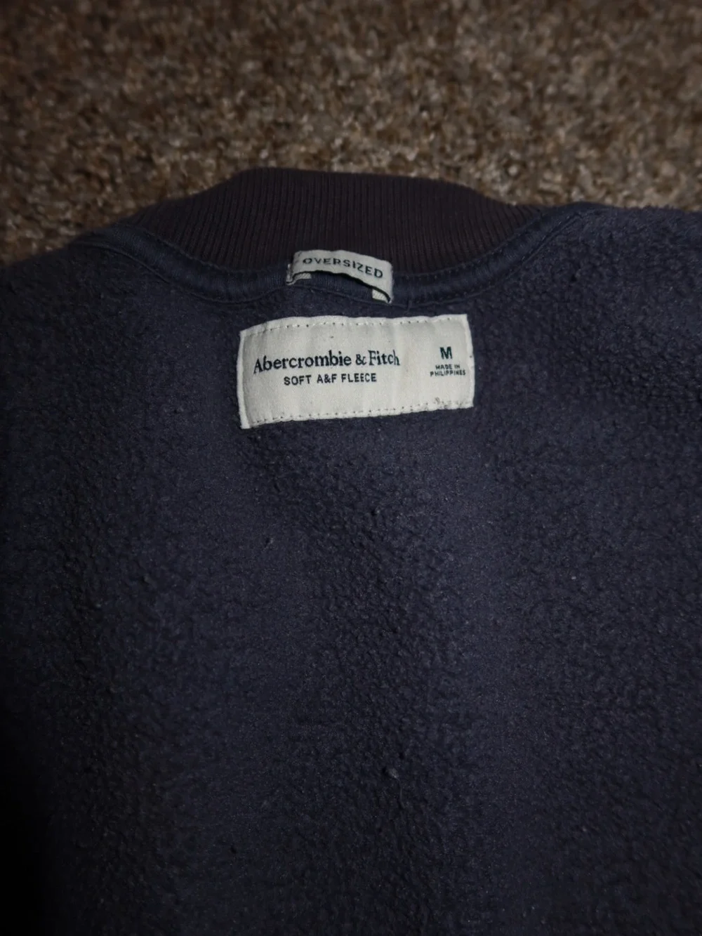 Abercrombie & Fitch Dark Gray Crewneck Sweatshirt with Green Lettering